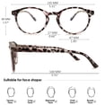 thumbnail image 2 of KOOSUFA Blue Light Blocking Reading Glasses +1.0 Round Women Men Light Weight Eyewear Reader Eyeglasses with Spring Hinge Leopard, 2 of 7