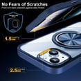 thumbnail image 3 of 360° Rotatable Ring & 180° Foldable Stand for iPhone 14 Case Clear, Compatible with MagSafe, Non-Yellowing, Military Drop Protection, Magnetic Phone Cover for Women Men, Blue, 3 of 7