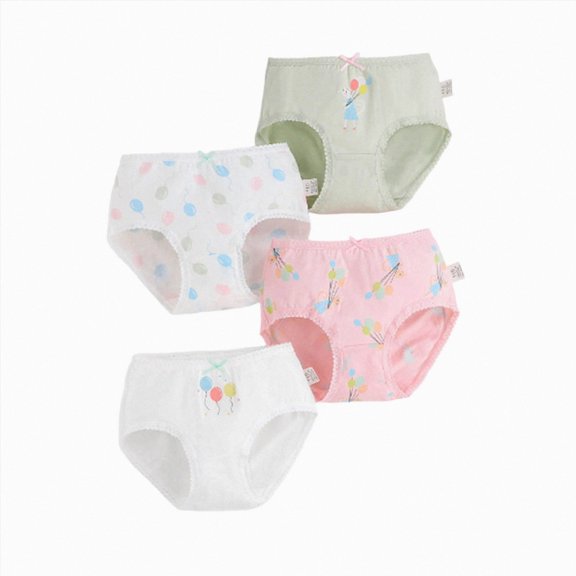 mgoYE Baby Kids Underwear Panties Toddler Girls Briefs 4-Pack(White,7-8)