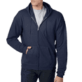 thumbnail image 3 of Hanes Men's EcoSmart Full-Zip Hooded Sweatshirt, Long Sleeve Pullover Pocket Hoodie, Navy, 3XL, 3 of 5