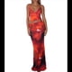 thumbnail image 3 of Conjunto de Falda Larga con Estampado Floral y Top Halter Trajes para Salir para Mujer Color L, 3 of 9