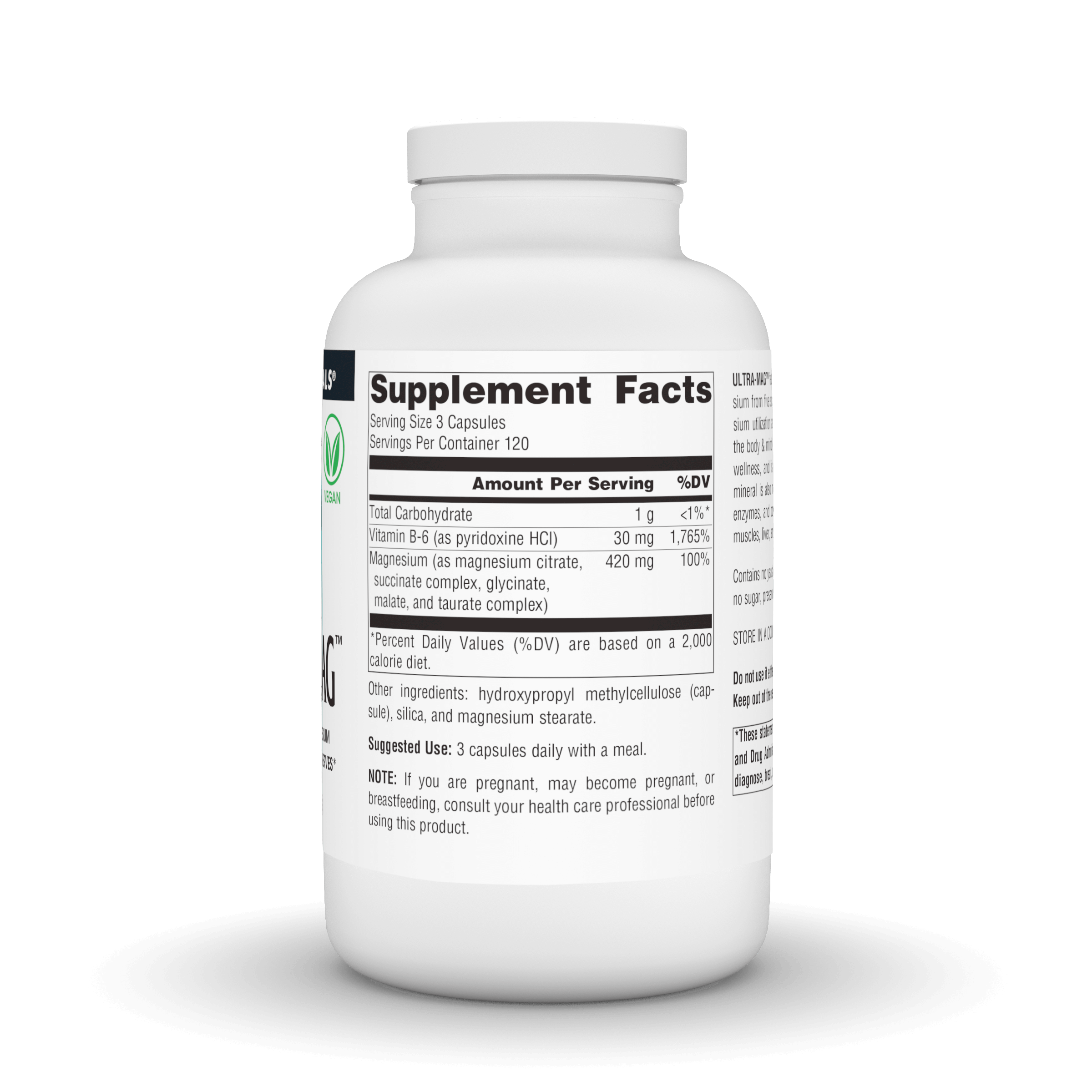 Source Naturals Ultra-Mag, Vegan Dietary Supplement, 5-in1 Bioavailable Magnesium, Relaxes Muscles & Calms Nerves* 360 Vegan Capsules