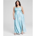 thumbnail image 1 of B. DARLIN Womens Glitter Gown Dress, Blue, Plus Size, 18W, 1 of 1