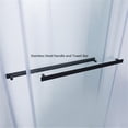 thumbnail image 3 of Vinnova Spezia 68" W x 76" H Double Sliding Frameless Glass Shower Door in Matte Black, 3 of 14