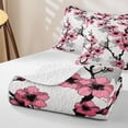 thumbnail image 4 of Homewish Ink Wash Cherry Blossoms Bed Spread Queen,Vintage Japanese Art Queen Coverlet Set,3-Piece, 4 of 7