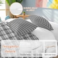 thumbnail image 3 of Geometric Lattice Bedding 3 Piece Duvet Cover Set Full Size, Black Grey Classic Farmhouse Plaid Soft Microfiber Comforter Cover with Zipper Closure & Pillowcases, Wrinkle & FadeResistant Quilt Cover, 3 of 9