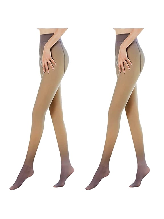 Bigersell Women Tight and Leggings Full Length Pants Leggings Fashion Legs Fake Translucent Ladies Keep Warm Solid Fleece Pantyhose Fall Leggings for Ladies