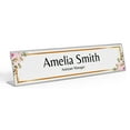 thumbnail image 1 of Printtoo Personalized Desk Name Plate Pretty Floral Custom Acrylic Office Desk Name Plate Accessory 2x8 Inches, 1 of 5