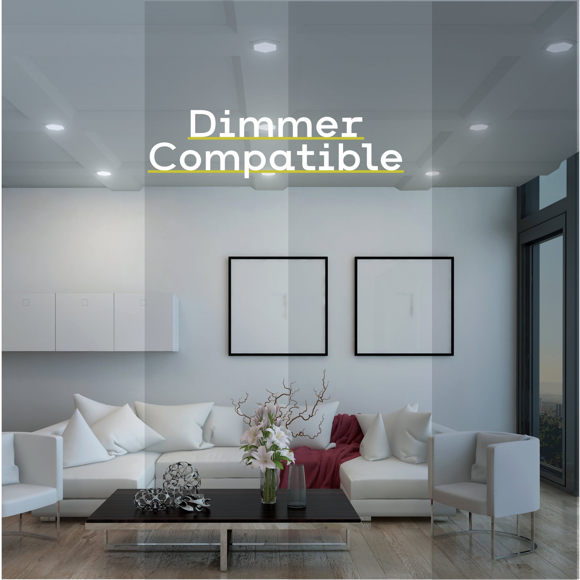 Next Glow Flush Mount Ceiling Light Fixture 7" 3000K Square LED for Bedroom Kitchen