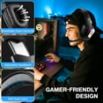 thumbnail image 7 of Gaming Headset Wired for PS5 Xbox PC PS4 ,Over Ear Gaming Headphones with Broadcast-grade Mic,Lightweight Design with Memory Foam Ear Cushions/RGB/3.5mm,Black, 7 of 7