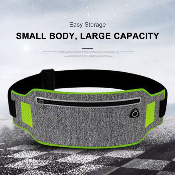 Riñonera Al Aire Libre Ciclismo Riñonera Nylon Lycra Antirrobo Gym Fanny Pack (Verde Fluorescente)
