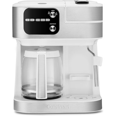 CUISINART SS-4N1W Coffee Maker Barista System, Coffee Center 4-In-1 Coffee Machine, Single-Serve Coffee, Espresso & Nespresso Capsule Compatible, 12-Cup Carafe, White