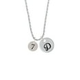 thumbnail image 2 of Delight Jewelry Silvertone Disc 1/2'' Number - 7 - Silvertone Script Initial Disc - D - Charm Necklace, 20"+3", 2 of 4