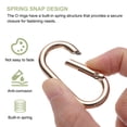 thumbnail image 3 of Uxcell 10 Pcs Spring O Rings Oval Metal Clips 2 Inch Spring Key Ring Buckle Clasps Connector Accessories for Bags Handbags Luggage Purse DIY Crafts, Gold, 3 of 6