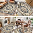 thumbnail image 5 of 3'x5' Area Rugs, Boho Southwestern Indoor Outdoor Area Rug for Living Room Bedroom, Heritage Antique Country Blue Washable Bathroom Rugs Kitchen Floor Carpet Mats Home Decor Aesthetic, 5 of 8