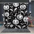 thumbnail image 2 of Halloween Shower Curtain, Halloween Pumpkins Black Bat Shower Curtains for Bathroom, 72 x 72 Inch, 2 of 6