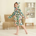 thumbnail image 2 of FORMRS Niños Bathrobe Unisex Hooded Robe Soft Plush Pajamas Sleepwear, Size 7-9T, Green Checkered Daisy, 2 of 7