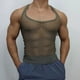 thumbnail image 4 of pstuiky Camiseta sin mangas para hombre, Camiseta holgada e informal de malla a rayas transparentes y sin mangas para hombre Camisas para hombres xl, 4 of 9
