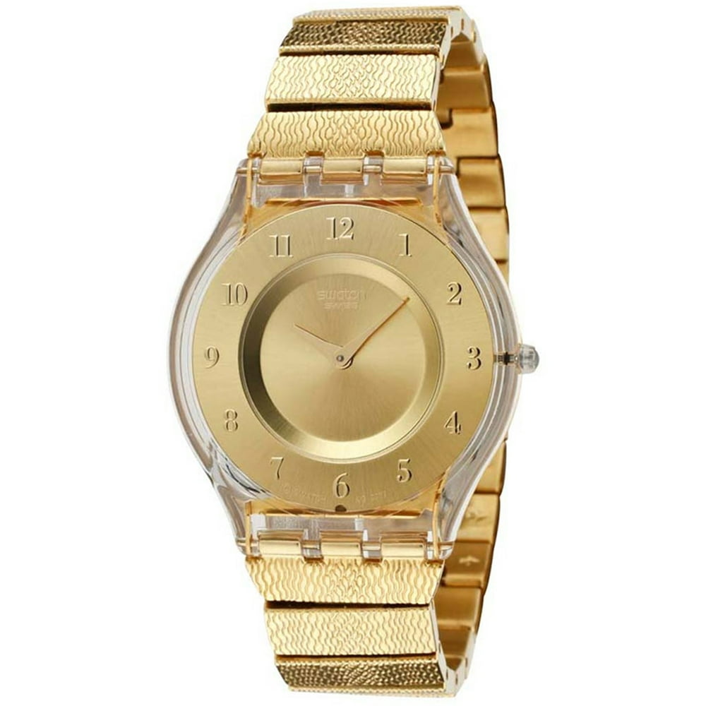 Swatch Swatch Women's Skin SFK355G Gold StainlessSteel Swiss Quartz Fashion Watch Walmart