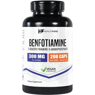 Benfotiamine 300mg | 200 Capsules | Fat Soluble Thiamine Vitamin B1 | by HealthFare