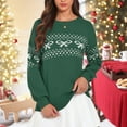thumbnail image 3 of NAYTOAO Women Christmas Bow Sweater Long Sleeve Knit Tops Crew Neck Jumper Pullover Plus Size Fall Winter Outfit, 3 of 6