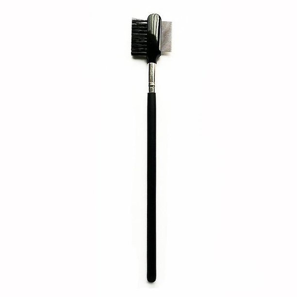 Peine de pestañas con cepillo para cejas de doble cara, peine de pestañas de lujo con dientes de acero inoxidable, cepillo de pestañas con peine de metal, ideal incluso para aplicar pestañas