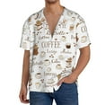 thumbnail image 3 of KLL Coffee Print Men's Shirt Short Sleeve Button Down Summer Cuba Beach Shirts- XX-Large, 3 of 7
