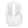 thumbnail image 6 of Women's V Neck Long Sleeve White Sequin Dress for Women Formal Dress Women Winter Dresses, 6 of 6