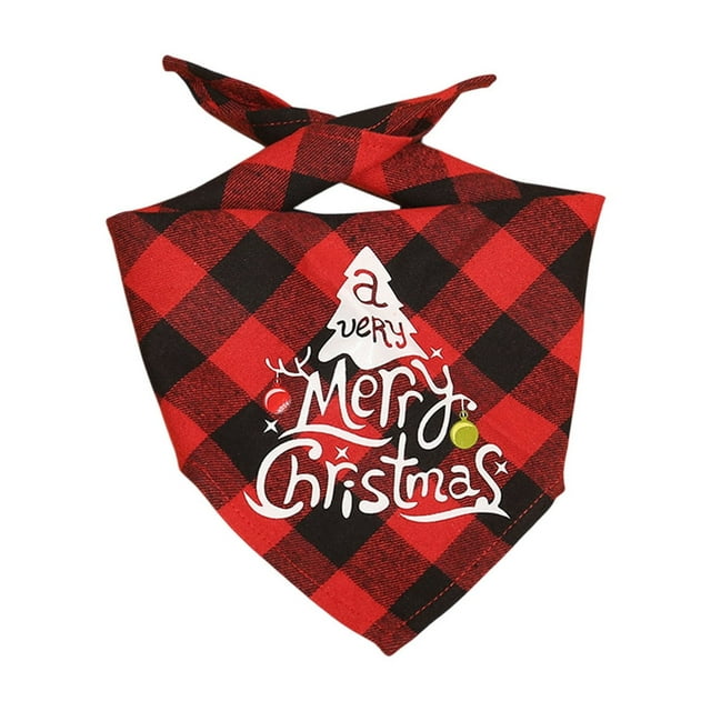 Dog Costumes for Large Dogs Pet Christmas Classic Checkered Pattern Dog Bandana Dog Scarf Geometric Merry Christmas Pet Clothing, Suitable for Small And Medium Sized Large Dog And Cat Pets