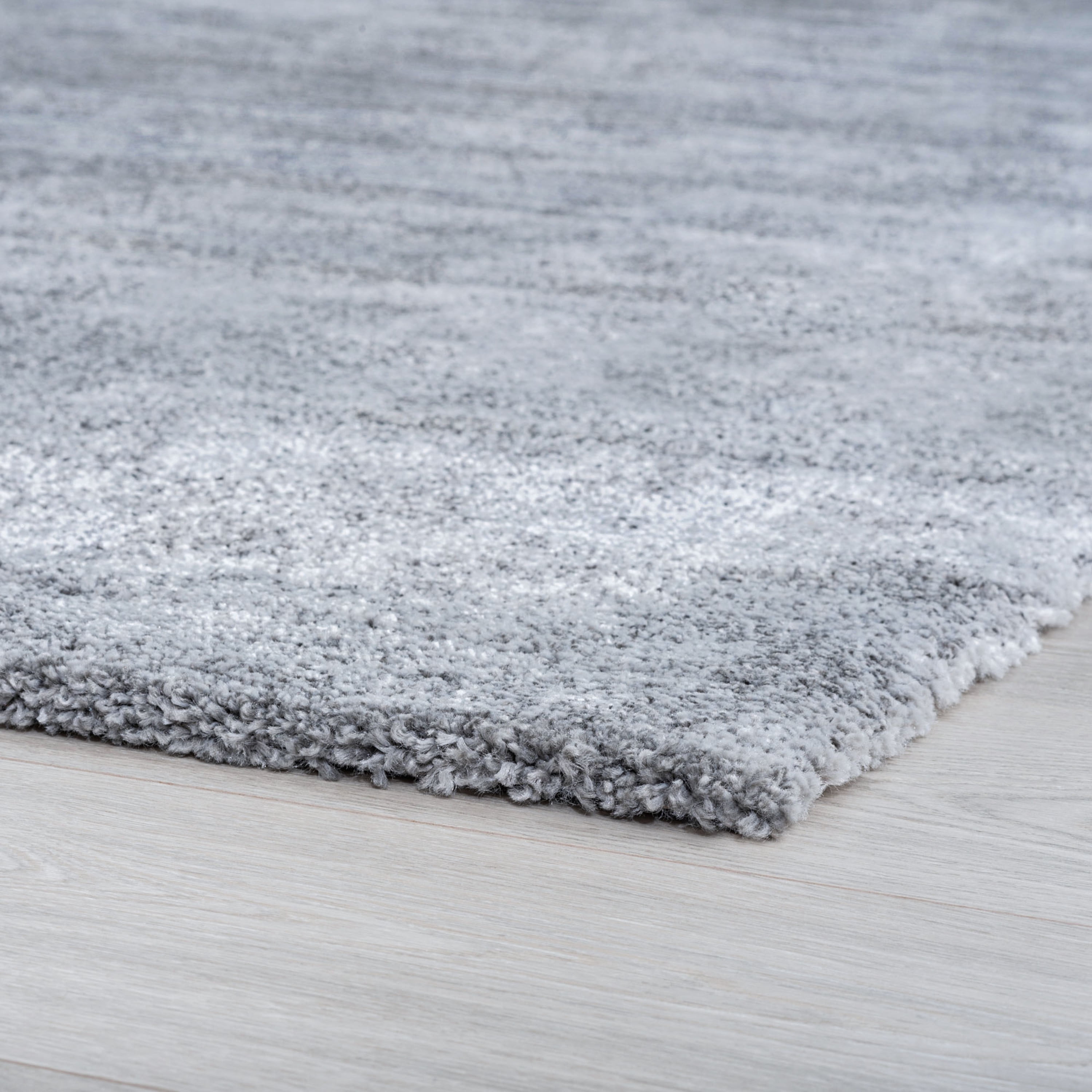 Shag 5x7 Area Rug Thick (4'5'' x 6'5'') Solid Silver Living Room Easy to Clean