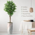 thumbnail image 4 of Artificial Tree in Modern Granite Effect Planter, Fake Ficus Silk Tree for Indoor and Outdoor Home Decoration - 75" Overall Tall (Plant Pot Plus Tree), 4 of 5