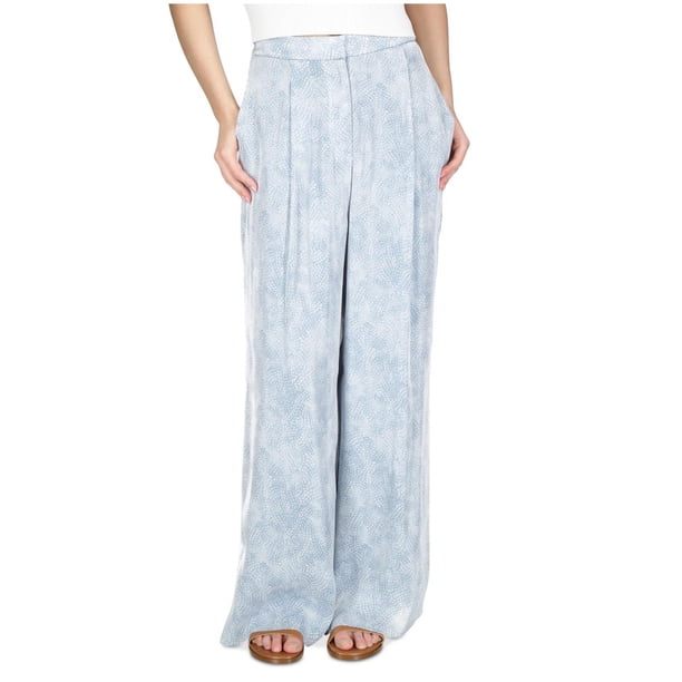 Michael Kors Womens Floral Print Wide Leg Culottes Relaxed Dress Pants, medblue, Petite, PM