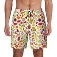 thumbnail image 2 of Picia Colorful Leaves pattern Mens Swim Trunks with Compression Liner Stretch Beach Shorts Quick Dry with Zipper Pockets No-Chafing Board Shorts-Large, 2 of 9