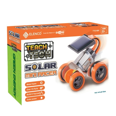 Teach Tech Mini-Solar Racer | Build-It-Yourself Solar Powered Robot | STEM Educational Toys for Kids Age