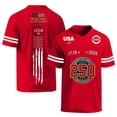 thumbnail image 3 of Evdexr 250th Anniversary Graphic Tees for Men Short Sleeve Crew Neck United States 250th Anniversary Shirts Red White Blue Red White and Blue Vintage Patriotic Shirt Red 3XL, 3 of 5