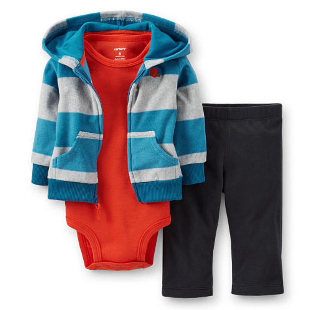 Carters Infant Boy Football Outfit Sweat Pants Creeper Striped Hoodie  Jacket 6m - Walmart.com
