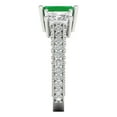 thumbnail image 3 of 3.61 ct Emerald Cut Simulated Emerald 3 Stone 14K White Gold Womens Engagement Ring, 3 of 5