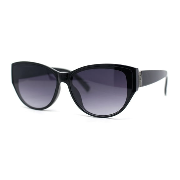 Womens Luxury Thick Plastic Oversized Cat Eye Chic Retro Sunglasses Black - Smoke