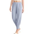 thumbnail image 3 of Pantalones de Yoga Largos para Mujer, Ajustados, Informales, Cómodos, para Gimnasio, Senderismo, Cintura Elástica, Color Azul Glaciar, Talla M, 3 of 8