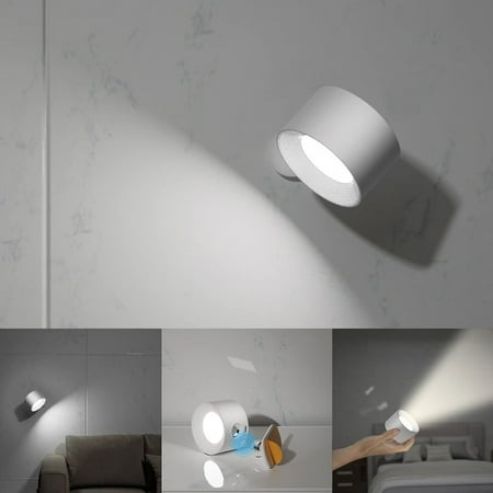 

Dezsed Led Wall Sconces Wall Lamps With Battery Operated Wall Mounted Cordless Lights With 3 Color Temperature&3 Brightness 360° Magnetic Ball USB Charging Port on Clearance White