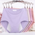 thumbnail image 4 of Women'S Physiological Underwear Leak Proof And Breathable Pure Cotton High Waisted Triangle Pants Purple 5XL, 4 of 8