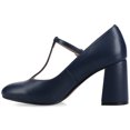 thumbnail image 2 of Journee Womens Talani T-strap Stacked Heel Almond Toe Comfort Dress Pumps, 2 of 10