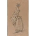 thumbnail image 2 of Jean-François Clermont 10x14 Black Ornate Wood Framed Double Matted Museum Art Print Titled: A Girl in Peasant Dress (C. 1750), 2 of 5