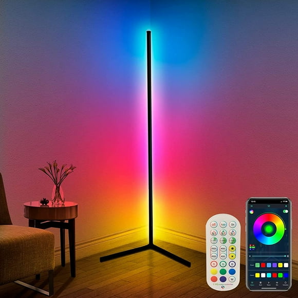 Elegant Corner Floor Lamp, Space-saving Modern Design RGB Color Changing Lamp for Ambient Lighting, Minimalist Floor Lamp, Mood Lamps for Reading Relaxation and Modern Atmosphere