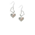 thumbnail image 2 of Delight Jewelry Silvertone Small Heart with Pink Ribbon ''The Cure'' Open Heart French Earrings, 2 of 4