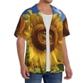 thumbnail image 4 of Fotbe Sky Golden Sunflower Field A print Short Sleeve Button Down Shirts for Men Casual Summer Beach Wrinkle Free Shirt-Small, 4 of 7