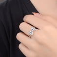 thumbnail image 3 of Mujeres Moda Anillo Abierto Anillos Ajustable Bow Knot Cubic Zirconia Anillos de Promesa para Ella, 3 of 5