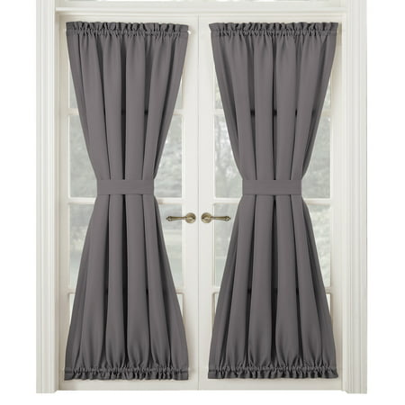 Montego Door Curtain Panel, French Door Drapes, Middle Tie Back, Rod Pocket, Solid (Best Color For Back Door)