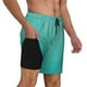 thumbnail image 2 of Balery Turquoise Glitter Bañador para hombre, shorts de playa de secado rápido con entrepierna y forro de compresión-Small, 2 of 6
