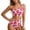 A-Pink14, variant on JAJAHO Bikini Set For Women 2 Piece Swimsuits Floral Printed One Shoulder Bathing Suit With High Waisted Bottoms Stylish Beachwear